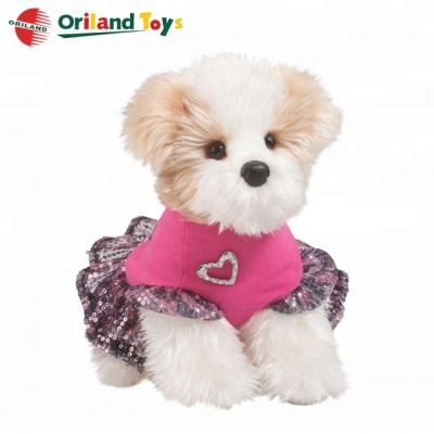 latest design soft plush fabric female dog pet clothes wholesale